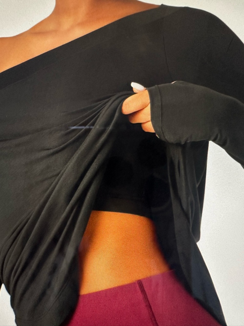 HALARA Off-Shoulder Long Sleeve Top in Black - Picture 8 of 13